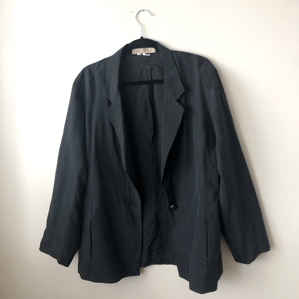 VINTAGE perry ellis black blazer - size 10